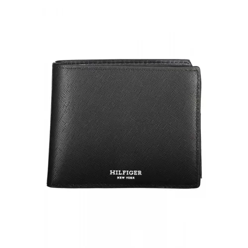  Pánska kožená peňaženka Tommy Hilfiger čierna 12 x 9 x 2 cm