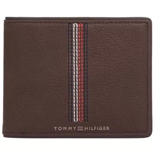  Pánska kožená peňaženka Tommy Hilfiger hnedá 12 x 10 x 2 cm