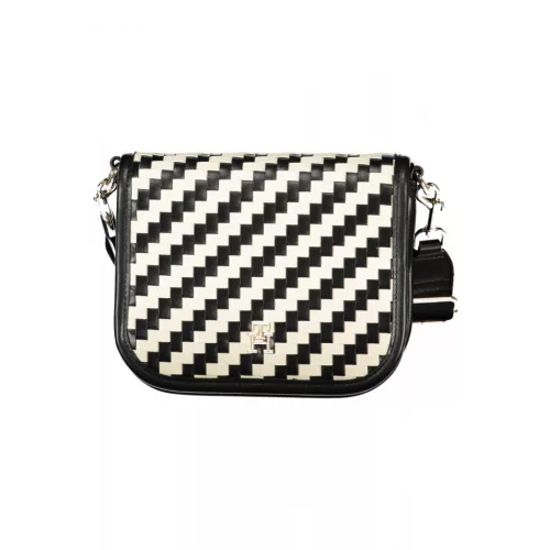 Dámska čiernobiela kabelka cez rameno Tommy Hilfiger, bočná taška 19 x 15 x 8 cm