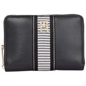    Reliéfna kožená peňaženka Tommy Hilfiger tmavomodrá 12 x 10 cm