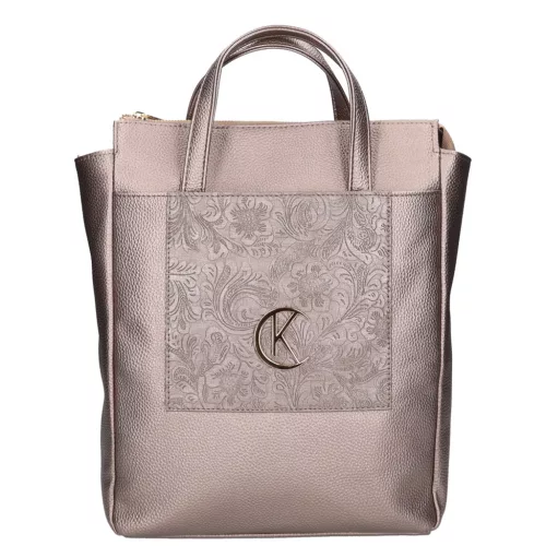  Karen Oliwia čierno-grafitová dámska vláknitá kožená kabelka, taška cez rameno