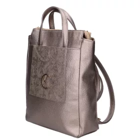    Karen Oliwia čierno-grafitová dámska vláknitá kožená kabelka, taška cez rameno