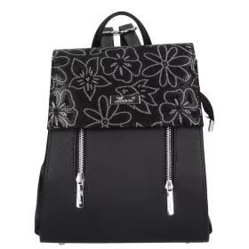    Karen Oliwia čierno-grafitová dámska vláknitá kožená kabelka, taška cez rameno