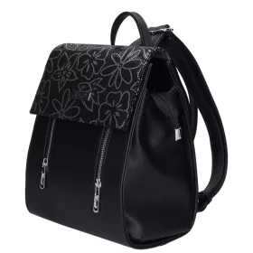    Karen Oliwia čierno-grafitová dámska vláknitá kožená kabelka, taška cez rameno