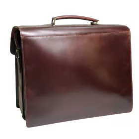    Blázek&Anni: Vyťahovacia aktovka z hovädzej kože s držiakom na notebook, uzamykateľná priehradka