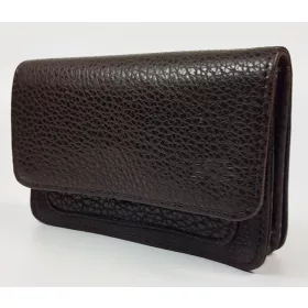    Blažek tmavohnedá horizontálna kožená taška na opasok, držiak na telefón 16,5x10,5 cm