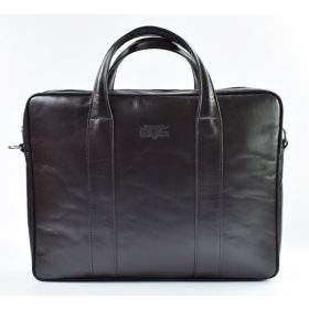    Blazek&Anni unisex čierna kožená taška na notebook, aktovka 40 x 29 x 9 cm.