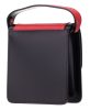  Blázek a Anni dámska, čierno-červená, hodvábne lesklá kožená mini kabelka na rameno, taška cez rameno 18x15,5 cm