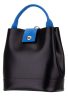  Dámsky čierno-modrý saténový kožený ruksak Blázek a Anni, kabelka 29x28 cm