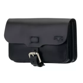  Veľká čierna kožená taška na opasok Blažek