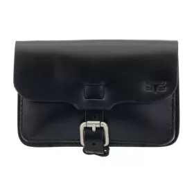  Veľká čierna kožená taška na opasok Blažek