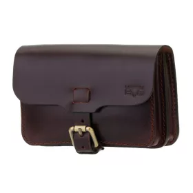  Veľká saténová hnedá kožená taška na opasok Blažek