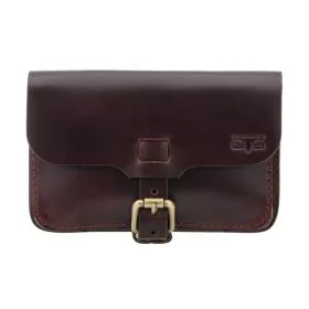  Veľká saténová hnedá kožená taška na opasok Blažek