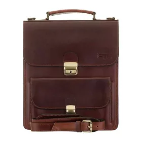    Elegantná pánska kožená bočná taška s predným vreckom 32x29 cm