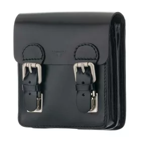    Blázek&Anni: Čierna hodvábna kožená kabelka cez rameno s malým vreckom