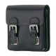  Blázek&Anni: Čierna hodvábna kožená kabelka cez rameno s malým vreckom