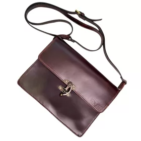    Čierna dámska kožená taška cez rameno Blázek&Anni so zámkom na hojdačku 27x20 cm