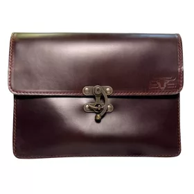    Čierna dámska kožená taška cez rameno Blázek&Anni so zámkom na hojdačku 27x20 cm