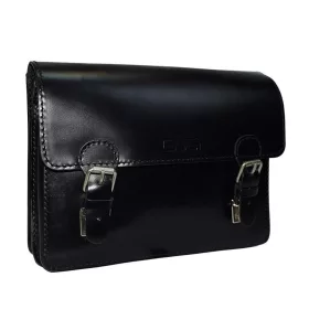    Blázek&Anni: Hodvábna čierna kožená bočná taška 27 x 21 x 5 cm