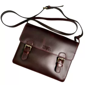    Blázek&Anni: Hodvábna čierna kožená bočná taška 27 x 21 x 5 cm