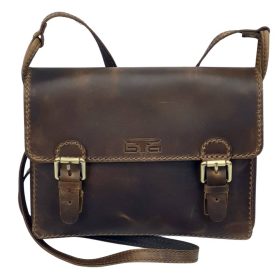    Mini dvojpracková dámska sťahovacia kožená taška cez rameno, aktovka.