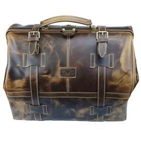    Vyťahovacia kožená cestovná taška so starožitným efektom 52x37cm