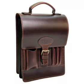  Dvojkomorová bočná taška z byvolej kože 27x21 cm