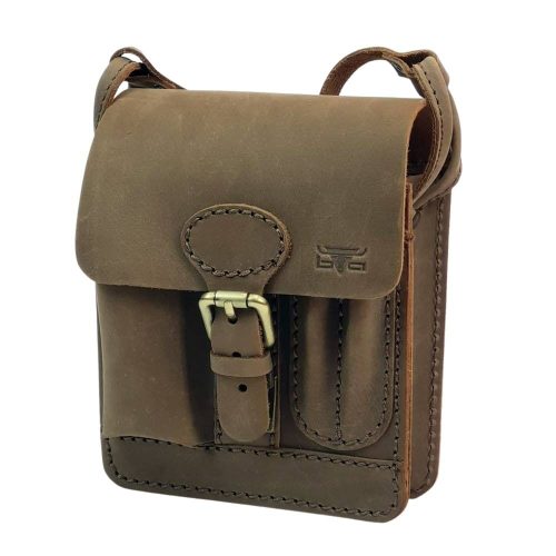  Dvojkomorová bočná taška z byvolej kože 27x21 cm