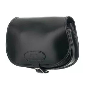    Malá čierna kožená poľovnícka taška Blázek&Anni, kožená taška cez rameno