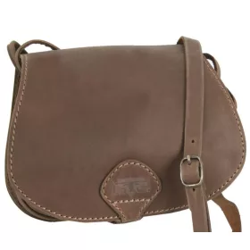    Blázek a Anni malá dámska kabelka cez rameno z prírodnej byvolej kože v retro štýle v tvare podkovy 24x18 cm