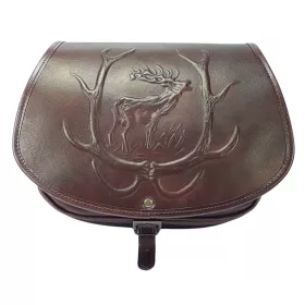 Konvexná kožená poľovnícka taška so vzorom jeleňa