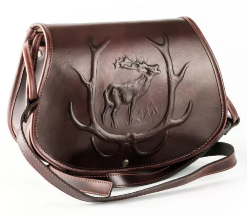  Kožená lovecká taška s vypuklou kvetinovým vzorom