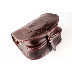  Kožená lovecká taška s vypuklou kvetinovým vzorom