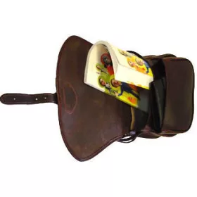    Stredne veľká kožená lovecká taška Blázek, taška cez rameno