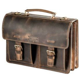    Blázek a Anni Kétzzebes, dvojkomorová kožená aktovka 38 x 27 cm