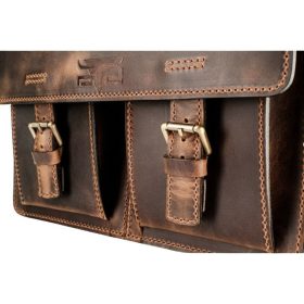    Blázek a Anni Kétzzebes, dvojkomorová kožená aktovka 38 x 27 cm