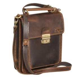    Luciano 2-komorová sťahovacia kožená bočná taška 25,5x21,5 cm