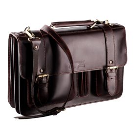    Obrovská trojitá pánska kožená aktovka s držiakom na pero