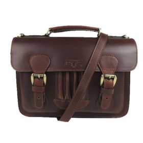  Dámska mini kožená aktovka s držiakom na pero