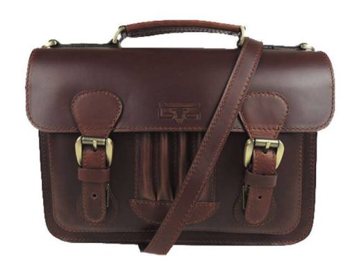  Dámska mini kožená aktovka s držiakom na pero