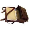  Klasická ozdobná dámska kožená kabelka na pánty s dvojitým zámkom 25x18,5 cm
