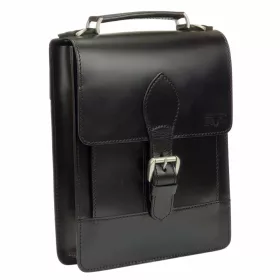  Čierna pánska kožená bočná taška Genova