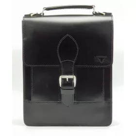  Čierna pánska kožená bočná taška Genova