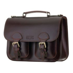    Malá dámska kožená aktovka so symetrickými vreckami 33,5x24 cm