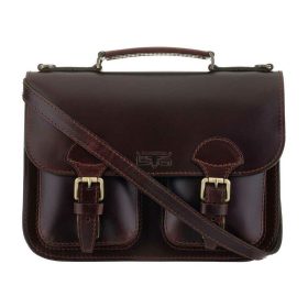    Malá dámska kožená aktovka so symetrickými vreckami 33,5x24 cm