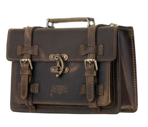  Dámska sťahovacia kožená taška cez rameno s mini ostrohou, kufrík.
