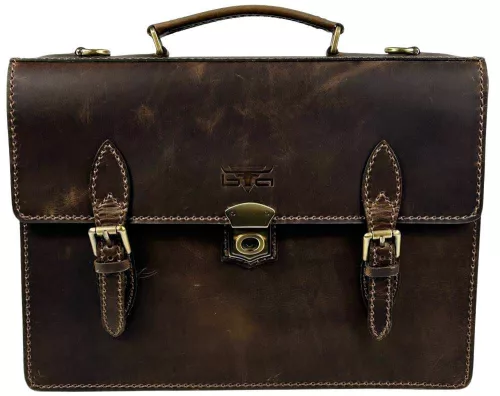  Skvelá nostalgická pánska kožená aktovka 39 x 28,5 cm