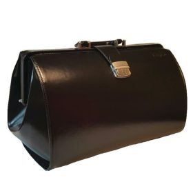    Blázek&Anni: Obrovská čierna kožená veterinárna taška 41x28x24 cm