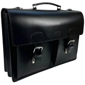    Obrovská dvojkomorová, sťahovacia pánska kožená aktovka 45 x 31,5 cm.