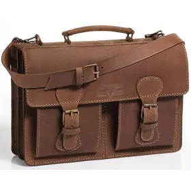    Obrovská dvojkomorová pánska aktovka z byvolej kože 45 x 31,5 cm.